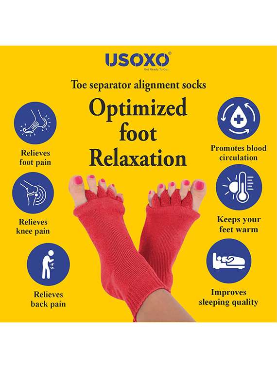 women solid five toe separater alignment socks  - 22019693 -  Standard Image - 3