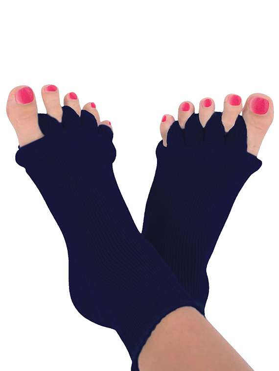 women solid five toe separater alignment socks 