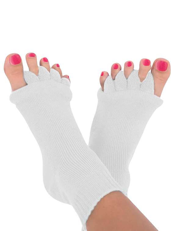 women solid five toe separater alignment socks 