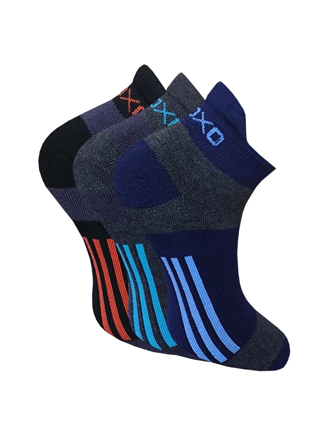 women pack of 3 striped ankle length socks 