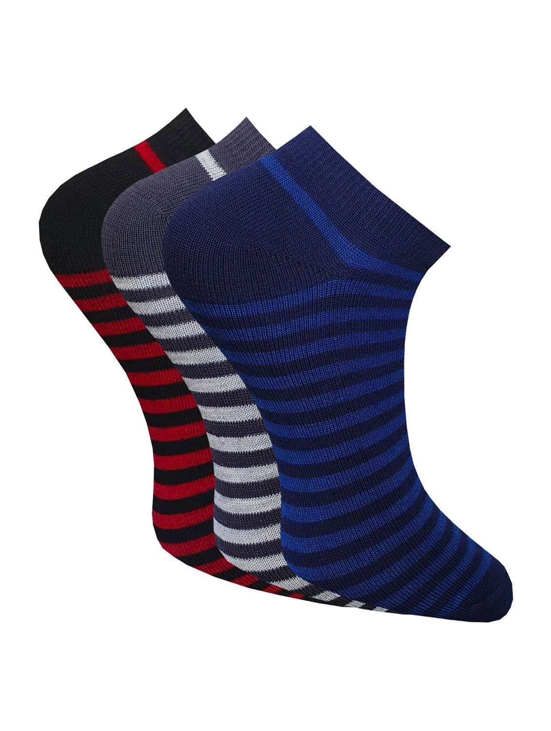  pack of 3 striped ankle length socks 