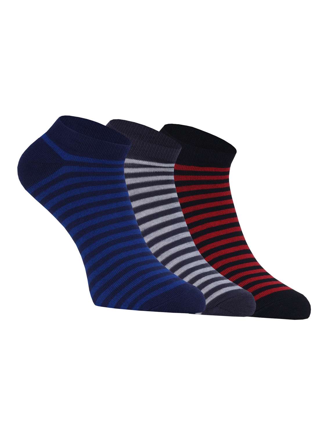  pack of 3 striped ankle length socks 