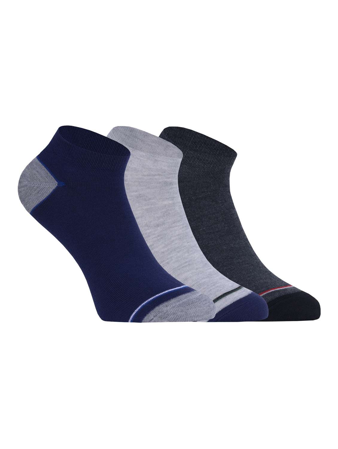  pack of 3 solid ankle length socks 