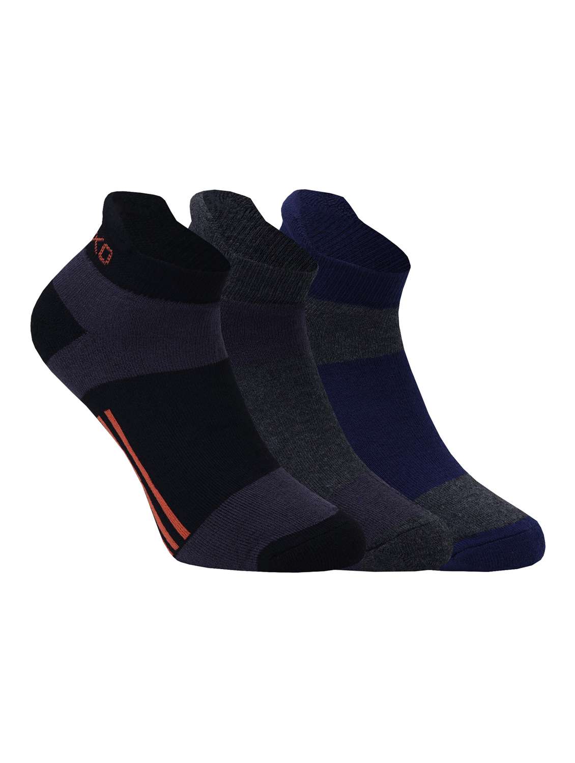 pack of 3 striped ankle length socks