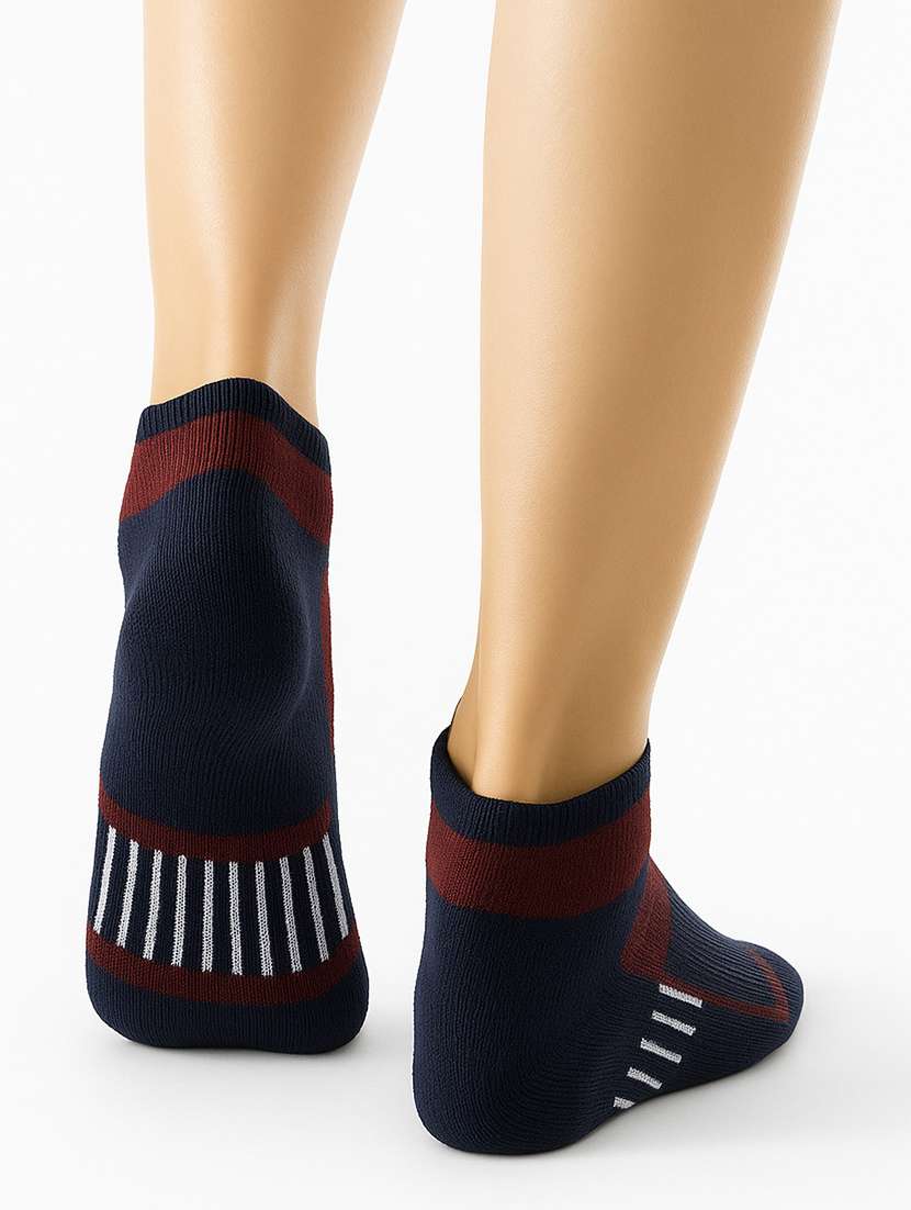 pack of 3 striped ankle length socks - 22019765 -  Standard Image - 3