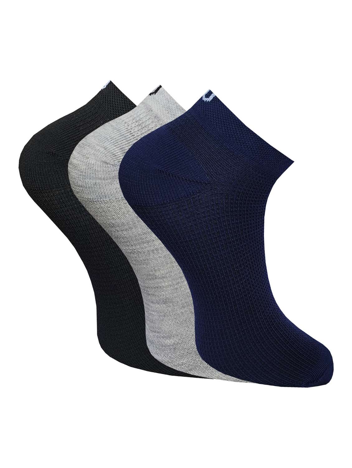 pack of 3 solid ankle length socks
