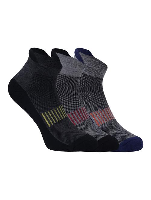 pack of 3 striped ankle length socks - 22019803 -  Standard Image - 0