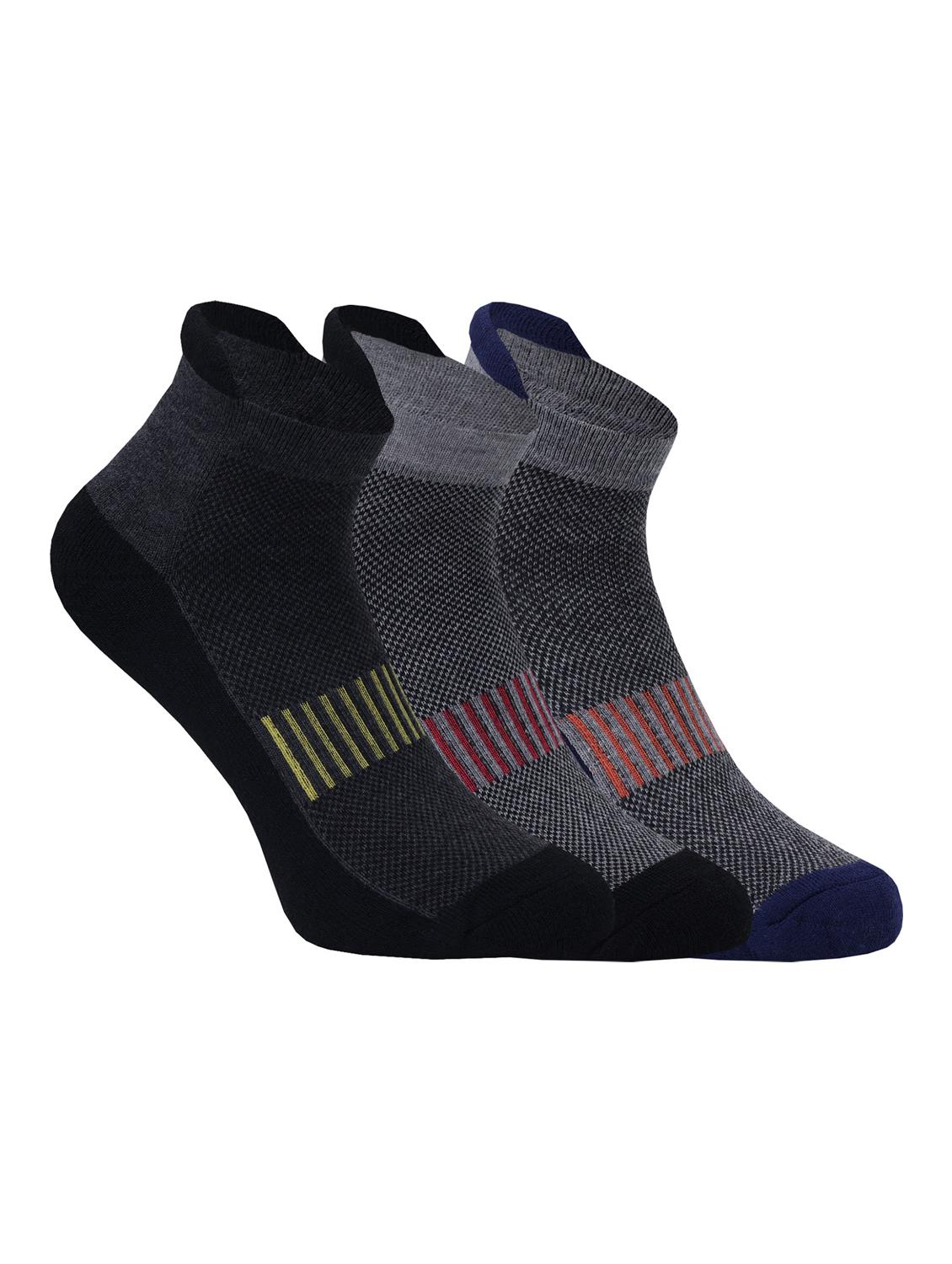 pack of 3 striped ankle length socks - 22019803 -  Zoom Image - 0