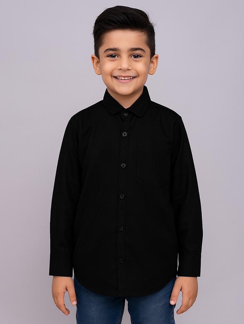 black cotton blend shirt - 22019953 -  Zoom Image - 0