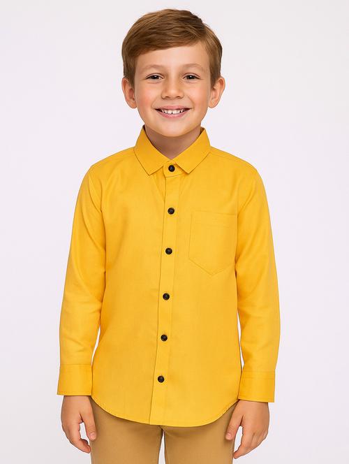 yellow cotton blend shirt - 22019961 - Standard Image - 0