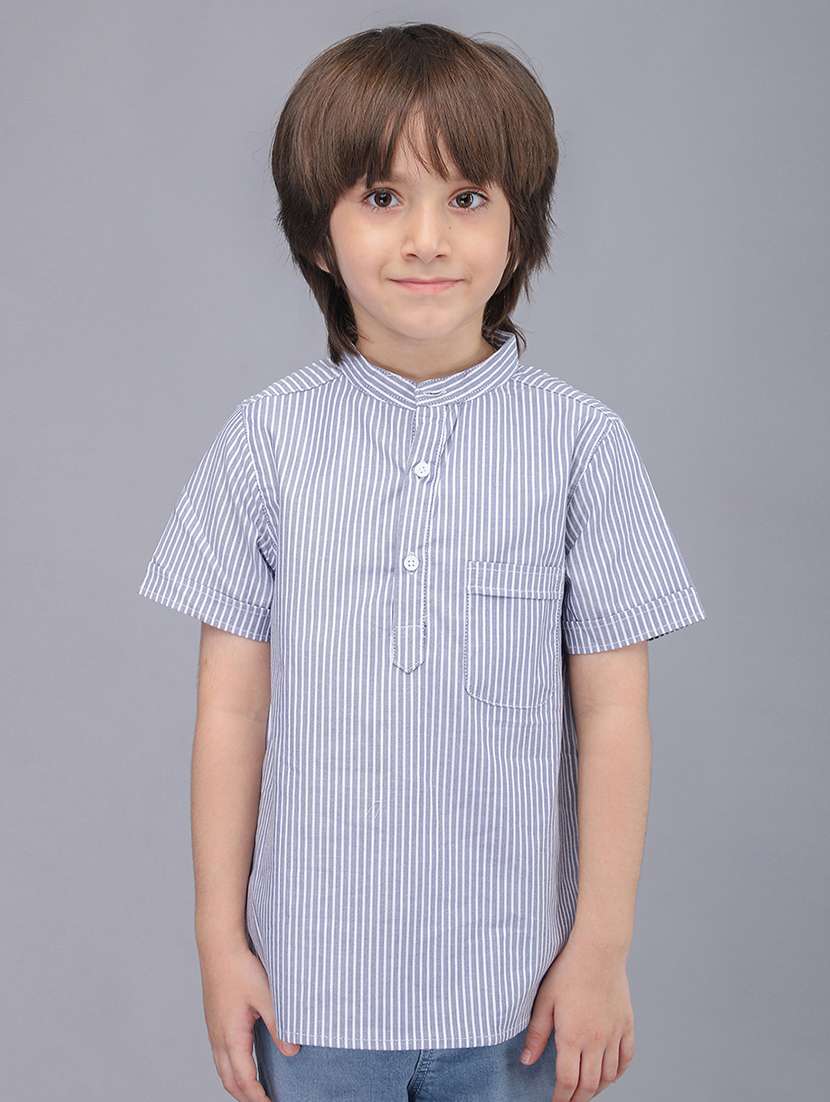 boys striped short sleeve short kurta