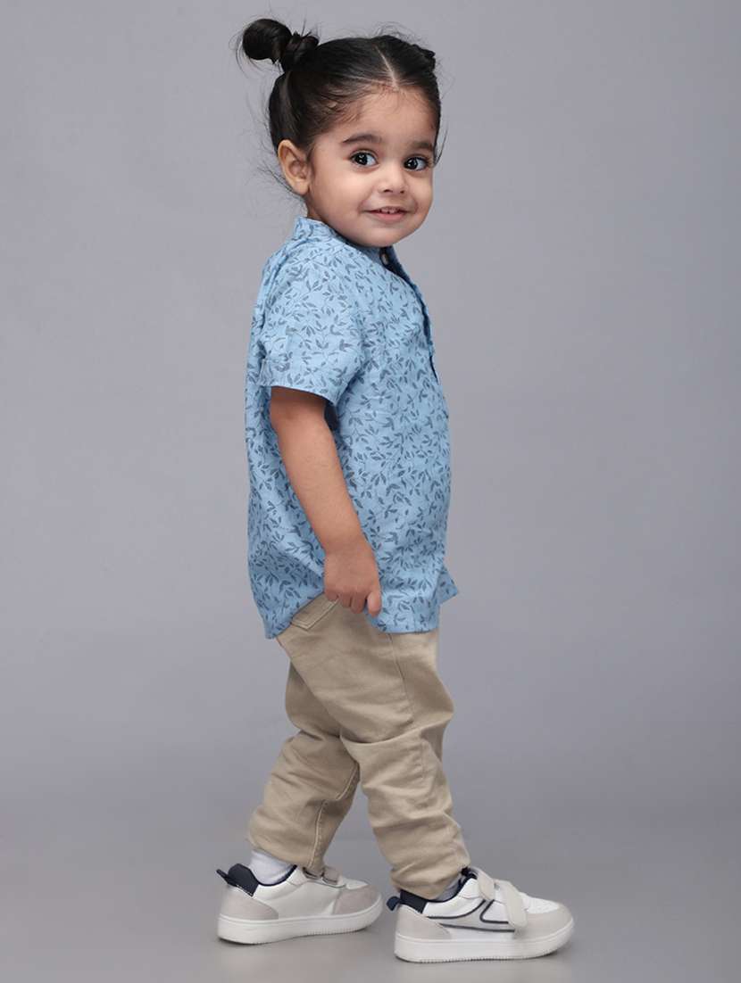 boys checkered mandarin collared short kurta - 22020027 -  Standard Image - 3
