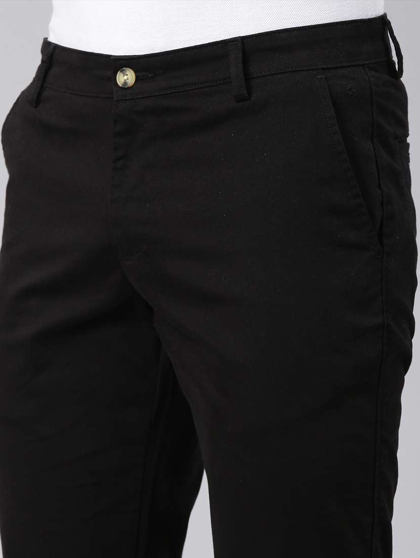 men solid mid rise flat front casual chinos  - 22020176 -  Standard Image - 5