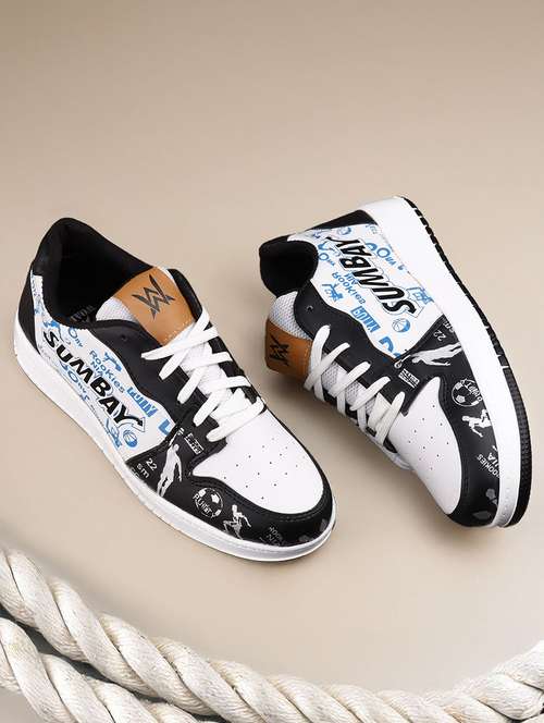 men printed lace up sneaker - 22020284 - Standard Image - 0