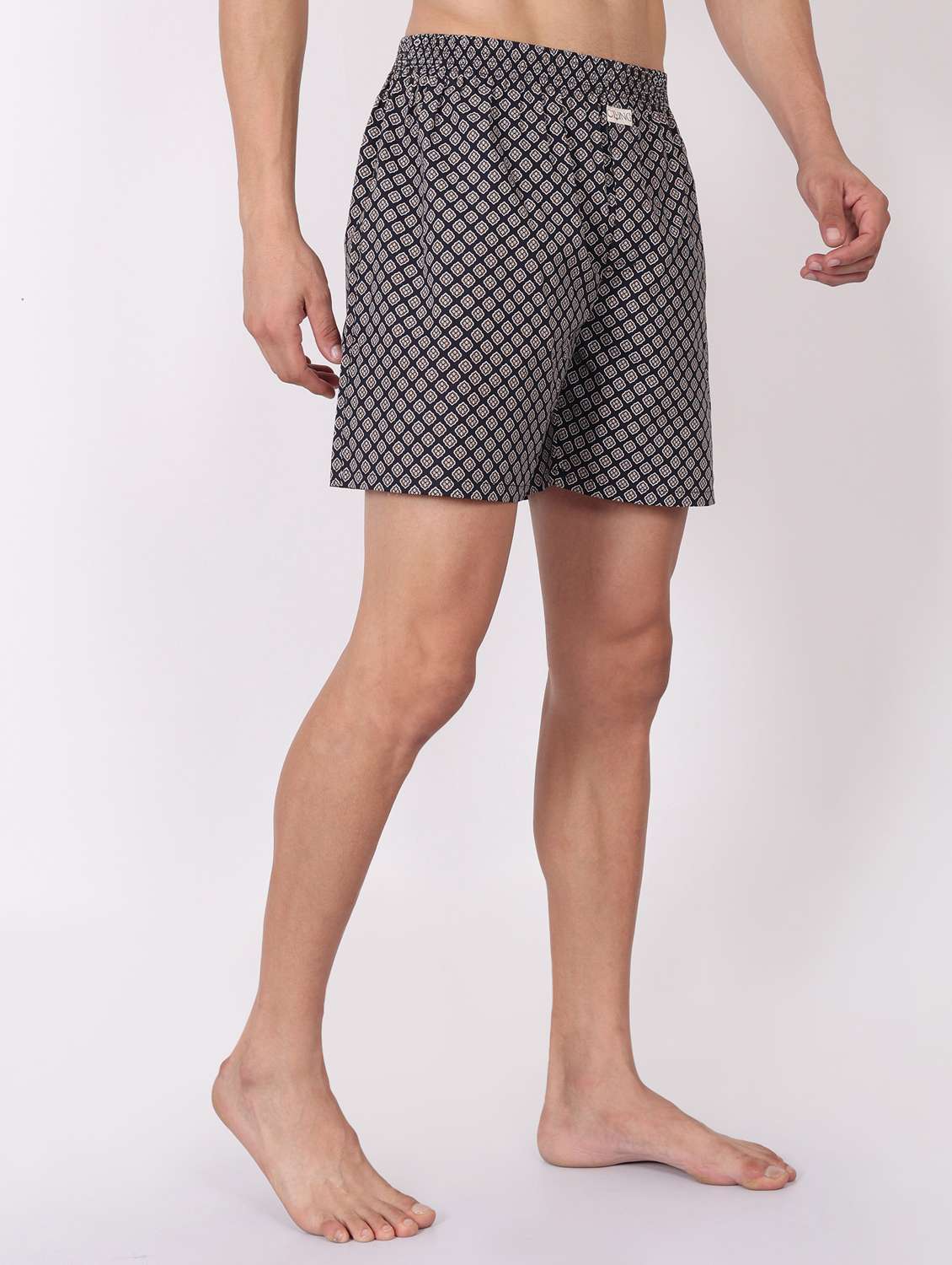 men printed mid rise loungewear boxer - 22020292 -  Standard Image - 3