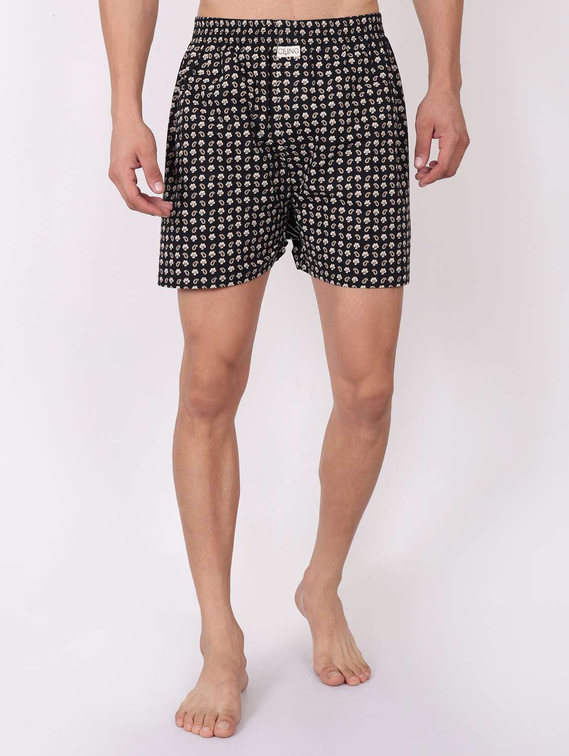 men printed mid rise loungewear boxer