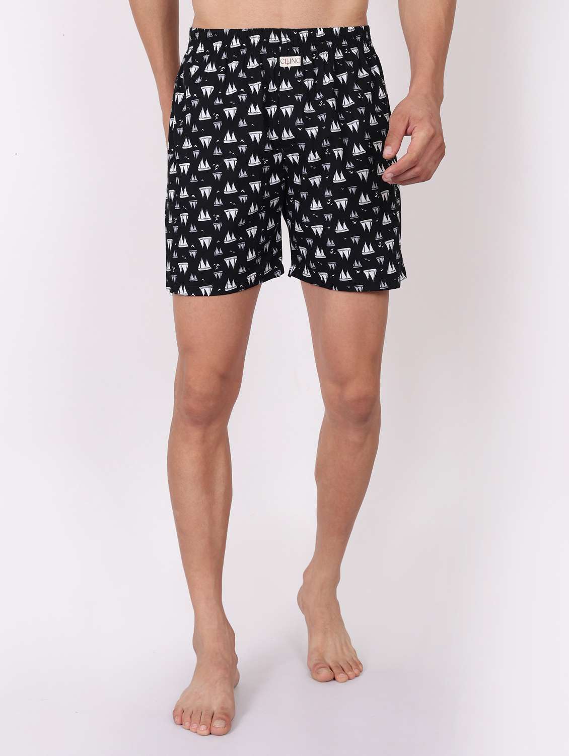 men printed mid rise loungewear boxer