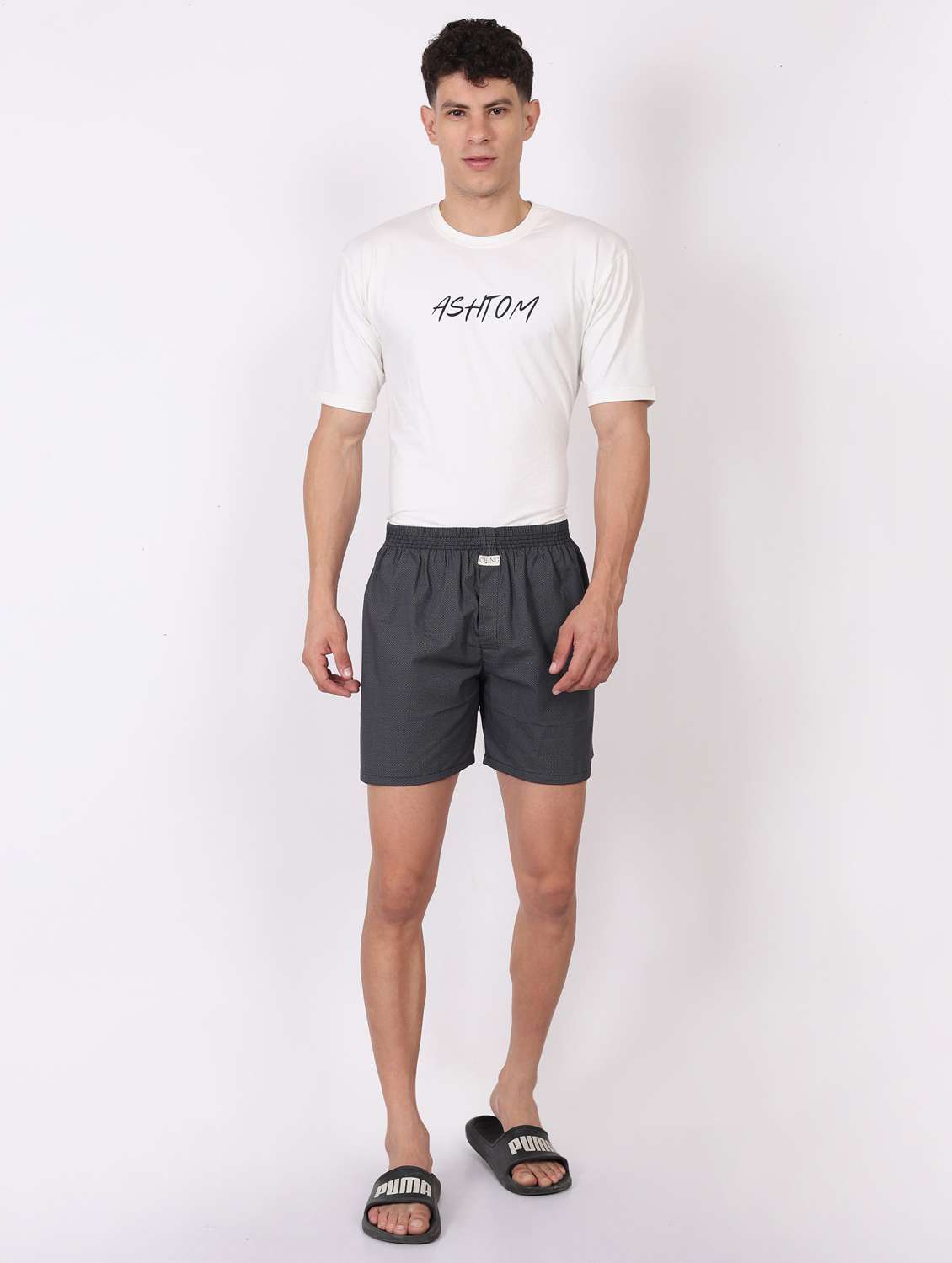 men printed mid rise loungewear boxer - 22020297 -  Standard Image - 5