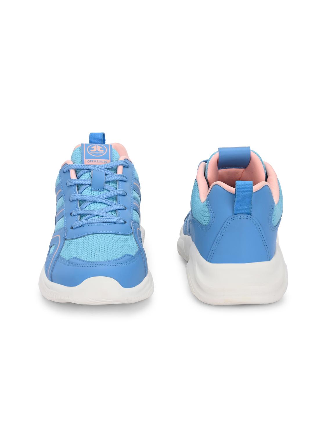 blue synthetic & mesh laceup sports shoes - 22020316 - Standard Image - 3