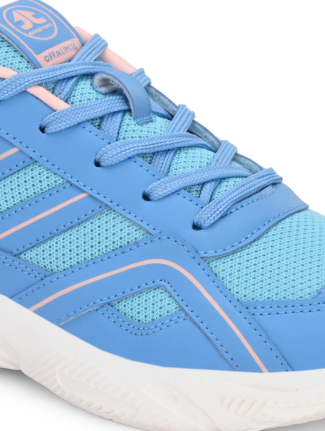 blue synthetic & mesh laceup sports shoes - 22020316 - Standard Image - 5