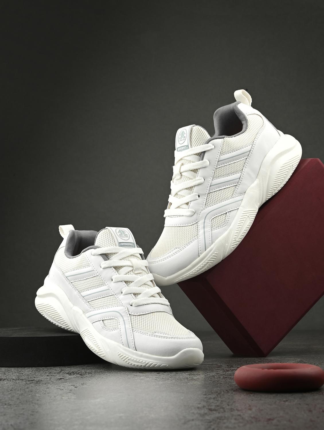 off white flyknit laceup sports shoes - 22020319 - Zoom Image - 0