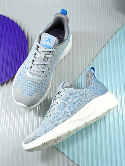 grey flyknit laceup sports shoes - 22020320 - Standard Image - 0