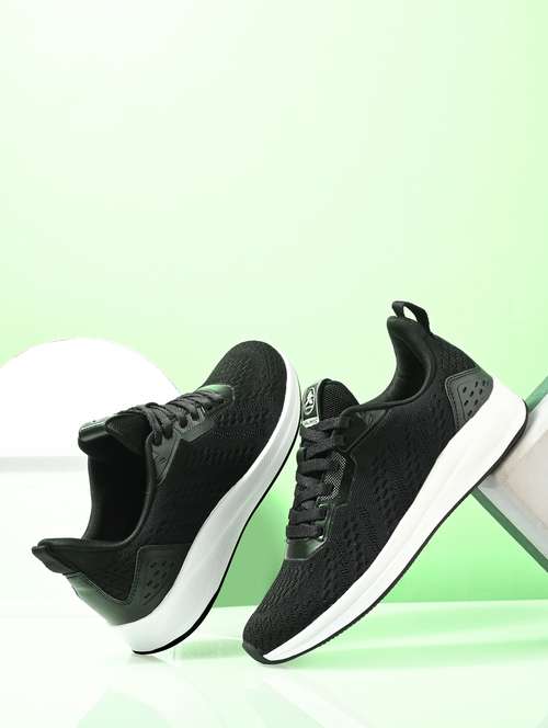 black flyknit laceup sports shoes - 22020324 -  Standard Image - 0