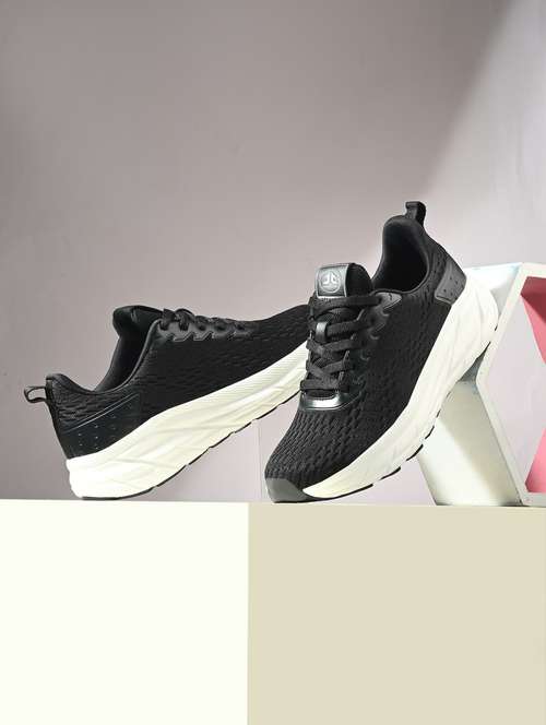 black flyknit laceup sports shoes - 22020327 - Standard Image - 0