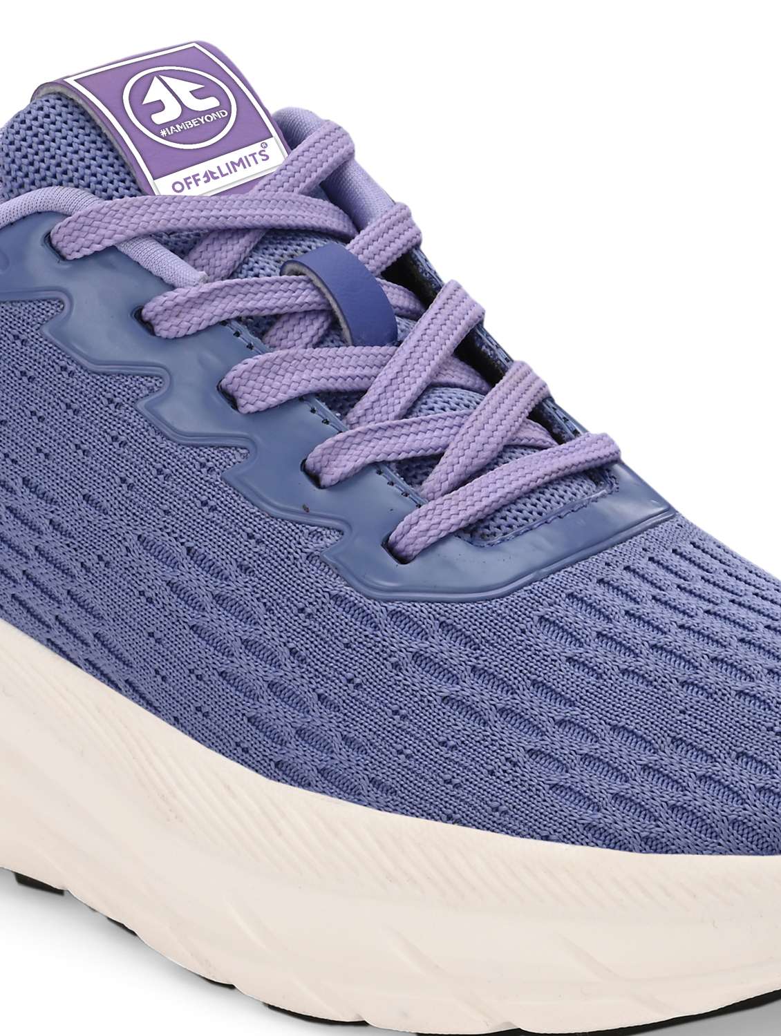 purple flyknit laceup sports shoes - 22020328 - Standard Image - 5