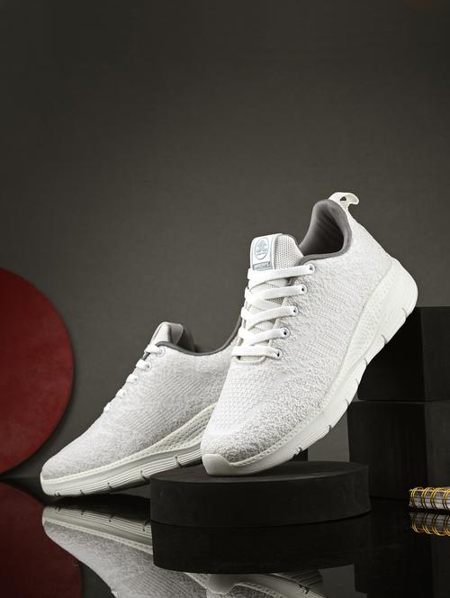 off white flyknit laceup sports shoes - 22020332 - Standard Image - 0