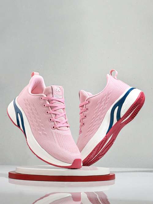 pink flyknit laceup sports shoes - 22020334 - Standard Image - 0