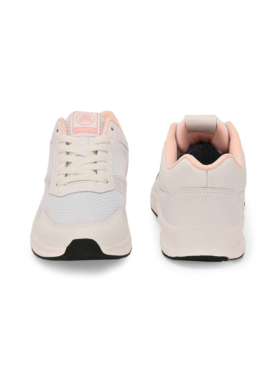 off white synthetic & mesh laceup sports shoes - 22020368 -  Standard Image - 3