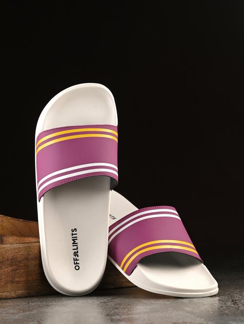 men striped open toe slider - 22020439 -  Standard Image - 0