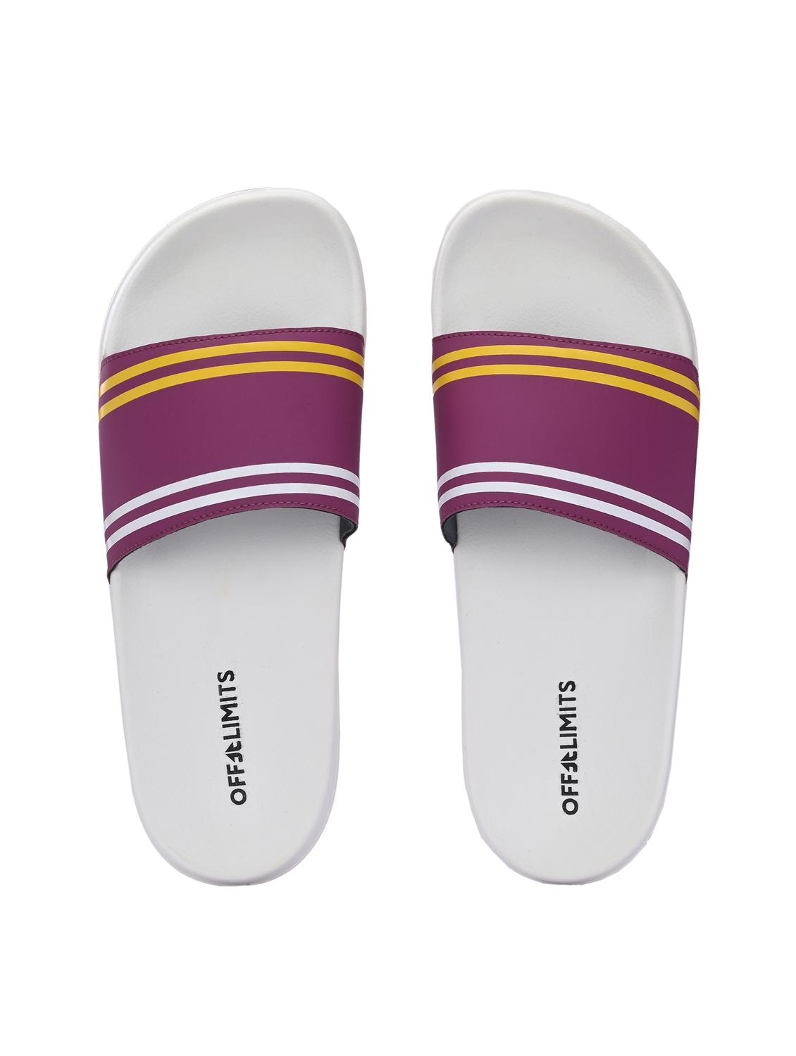 men striped open toe slider - 22020439 - Standard Image - 3