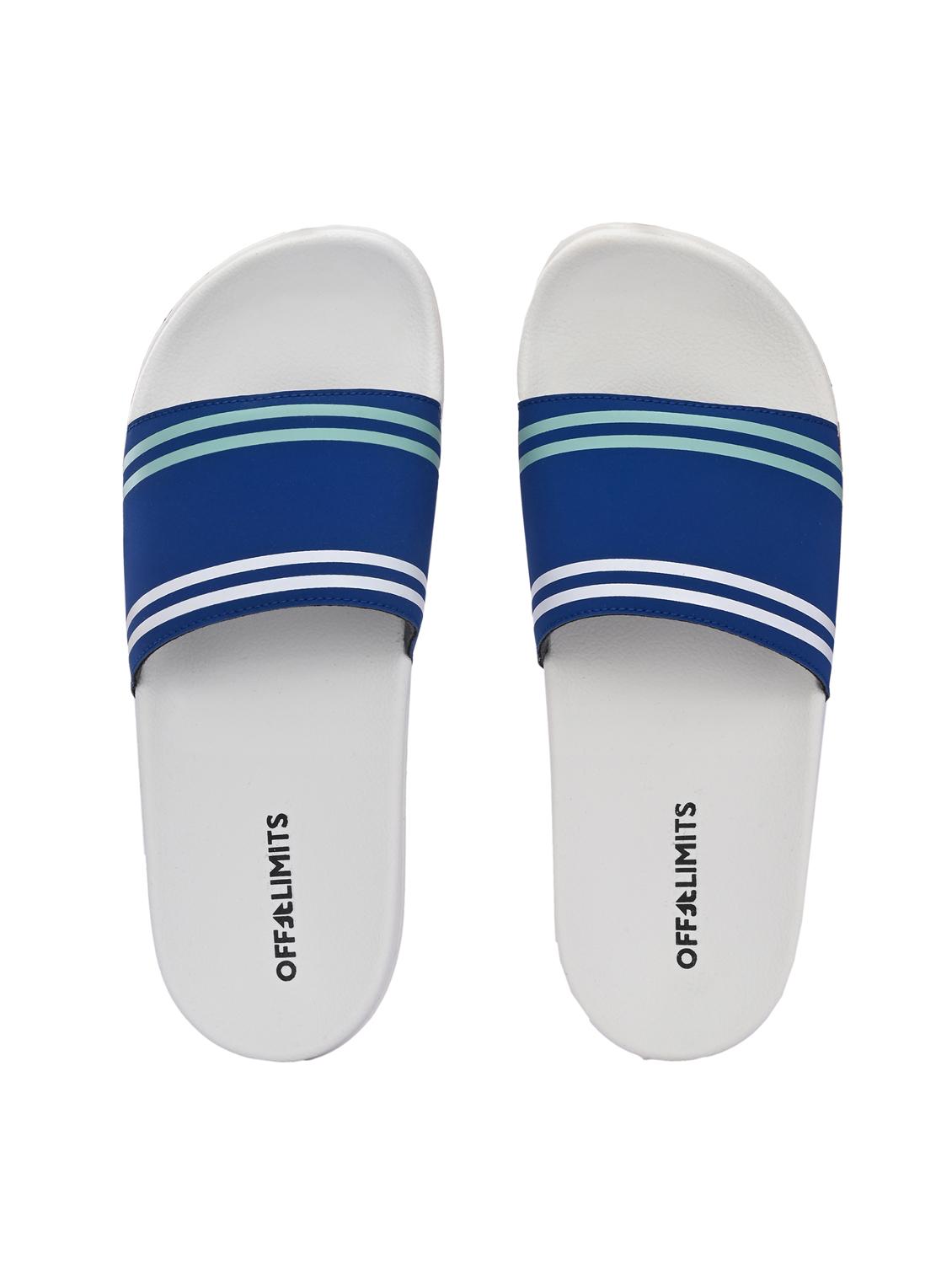 men striped open toe slider - 22020440 - Standard Image - 3