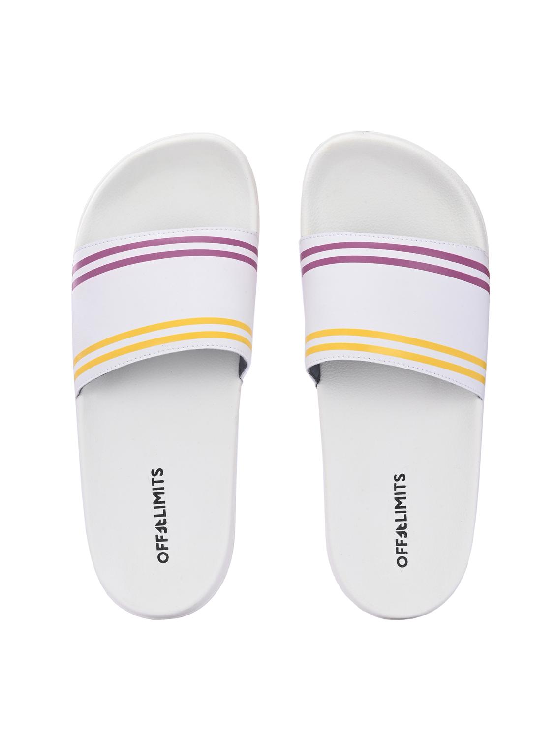 men striped open toe slider - 22020442 - Standard Image - 3