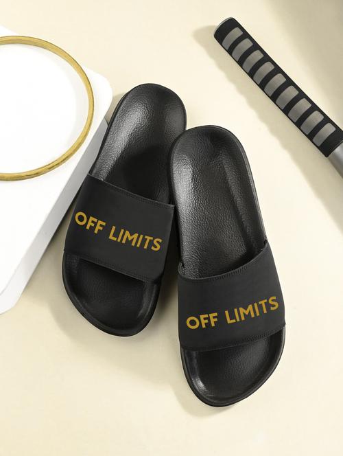 men typographic open toe slider - 22020444 -  Standard Image - 0