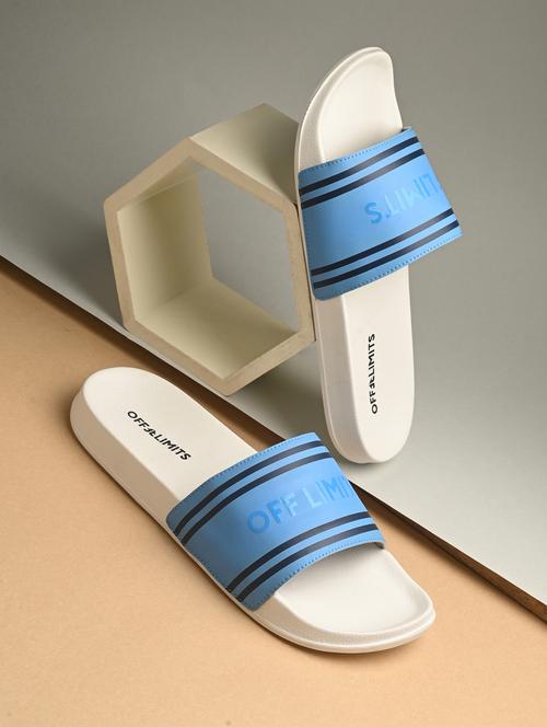 men striped open toe slider - 22020459 - Standard Image - 0