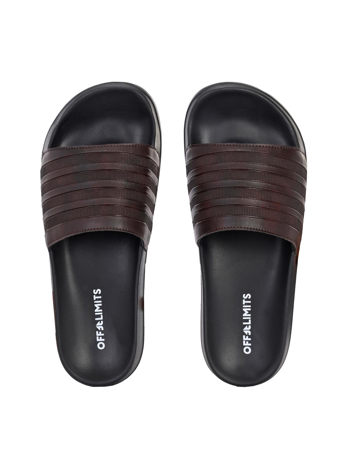 men textured open toe slider - 22020467 - Standard Image - 3