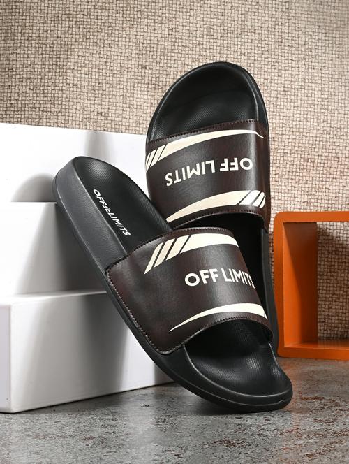 men printed slip on slider - 22020468 -  Standard Image - 0
