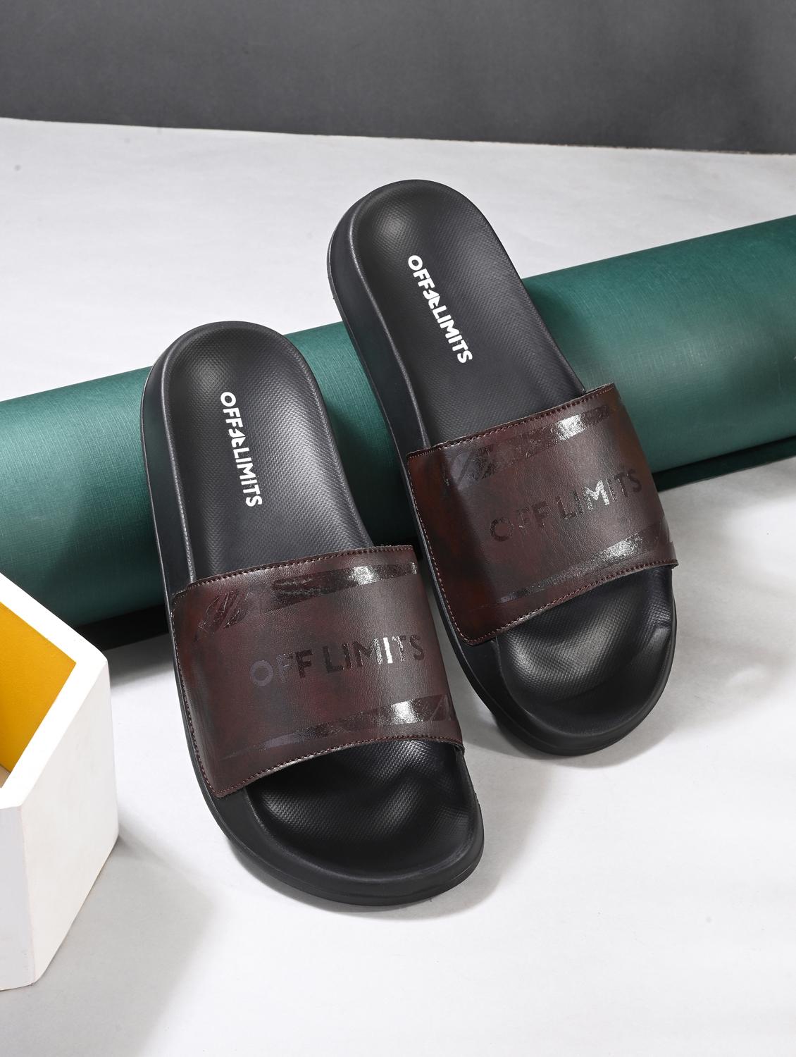 men solid slip on slider
