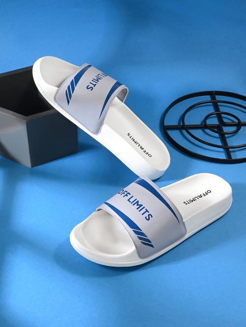 men printed slip on slider - 22020471 - Standard Image - 0
