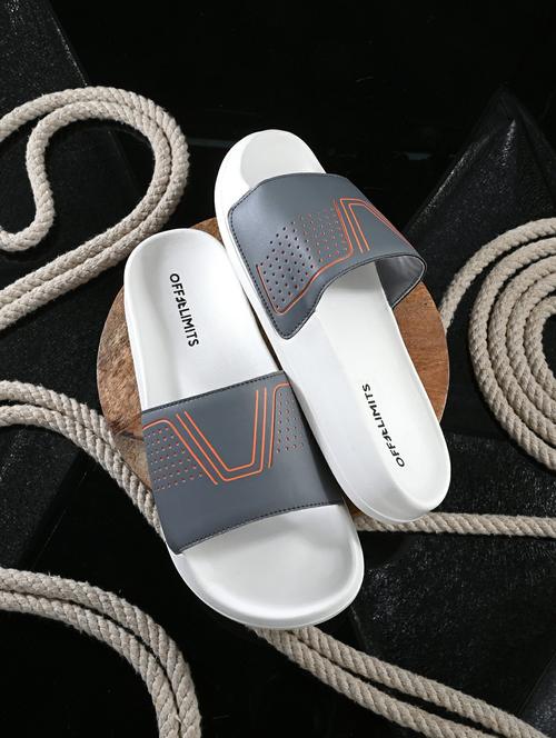 men printed slip on slider - 22020487 -  Standard Image - 0
