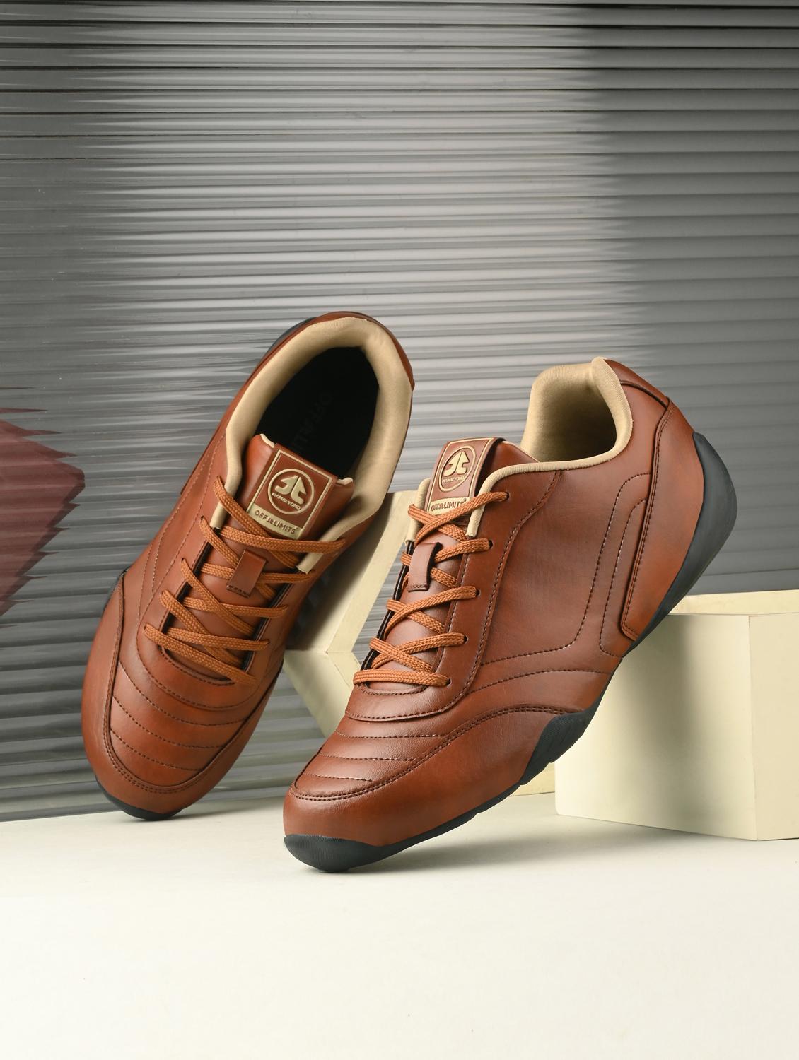 men tan lace up shoe
