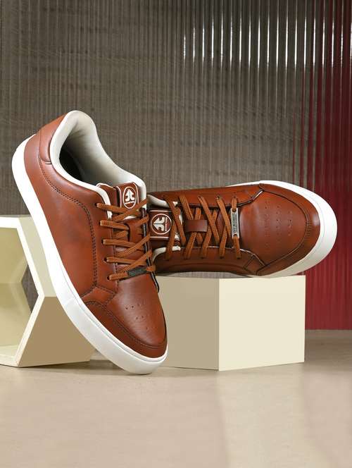 men tan lace up sneaker - 22020515 -  Standard Image - 0