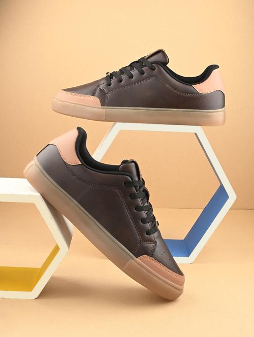men brown lace up sneaker - 22020523 -  Standard Image - 0