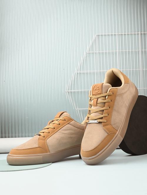 men tan lace up sneaker - 22020535 -  Standard Image - 0