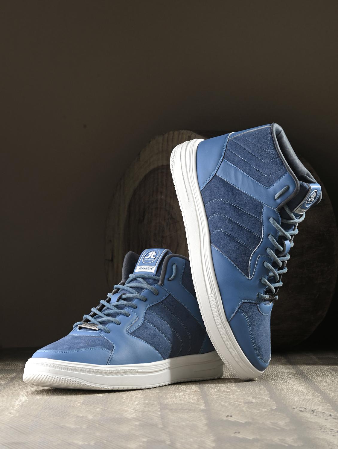 men blue solid lace up shoe