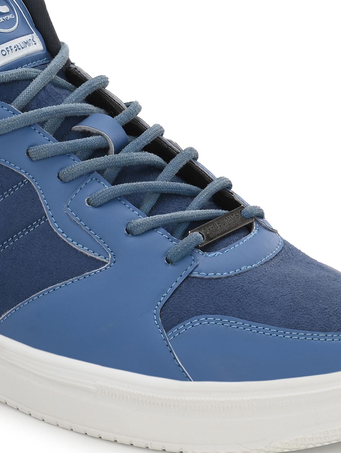 men blue solid lace up shoe - 22020545 - Standard Image - 5