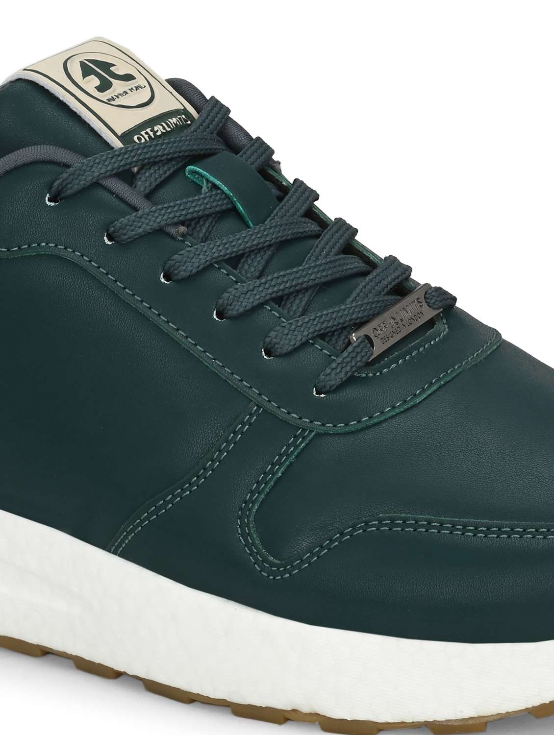 men solid bottle green lace up shoe - 22020552 -  Standard Image - 3